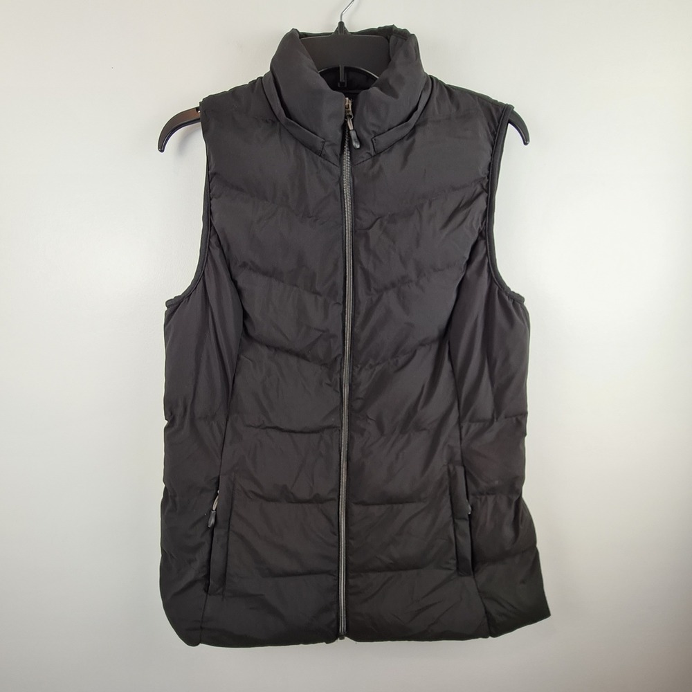 32 Degrees Heat Womens Black Puffer Vest Small Full Zip Mock Neck Quilted Shell